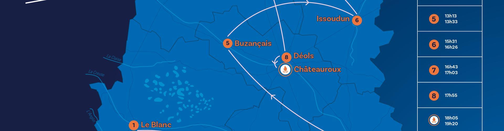 Parcours de la flamme olympique dans l'Indre