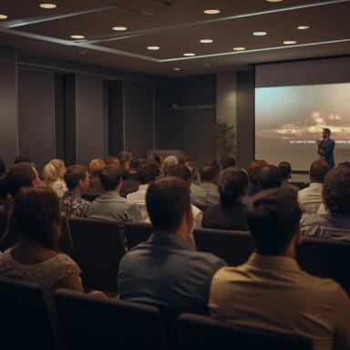 Intérieur d'une salle de cinéma avec du public