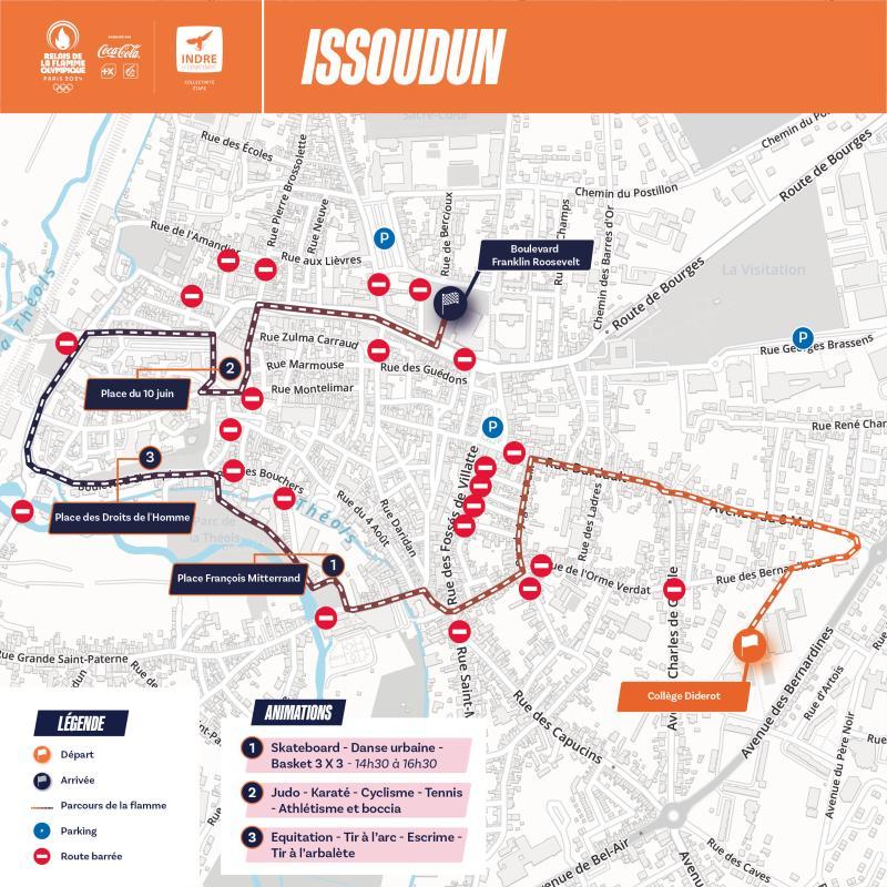 Parcours de la Flamme Olympique à Issoudun - Agrandir l'image - fenêtre modale