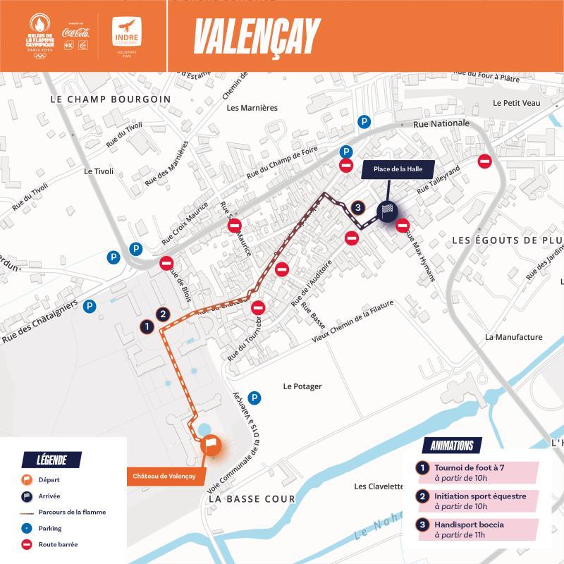 Parcours de la Flamme Olympique à Valençay - Agrandir l'image - fenêtre modale